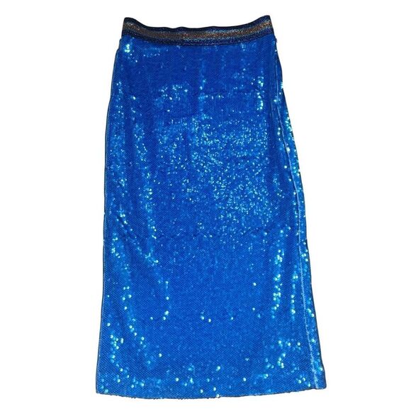 Le Superbe Sequin Pencil Skirt in Blue NWT Size Small - Picture 7 of 10